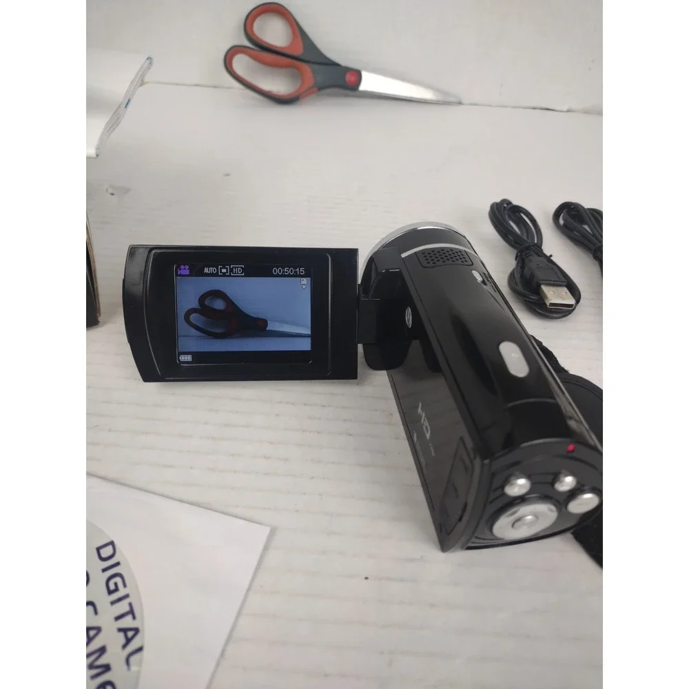 Emerson EVC720 HD 720p Digital Camcorder Tested Working W/Box and Manual